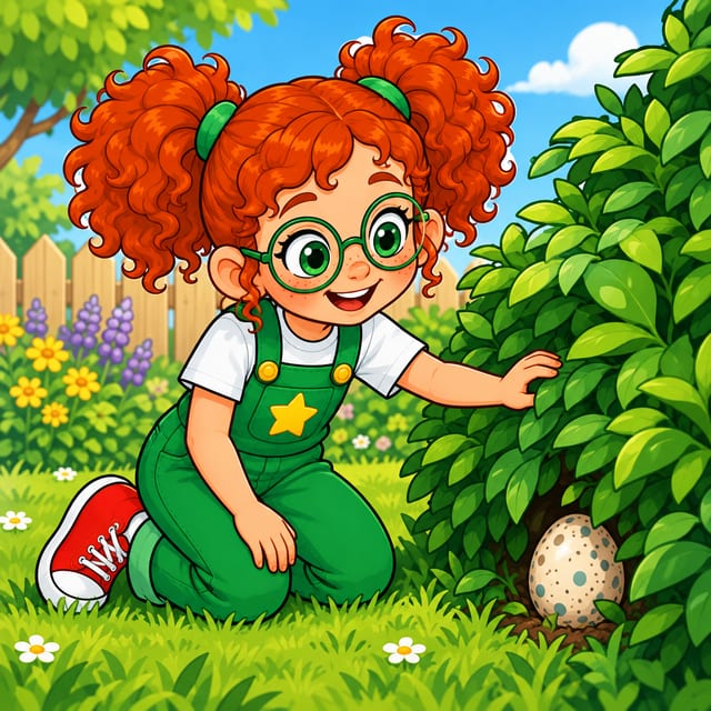 Bright cartoon: the hero finds the egg